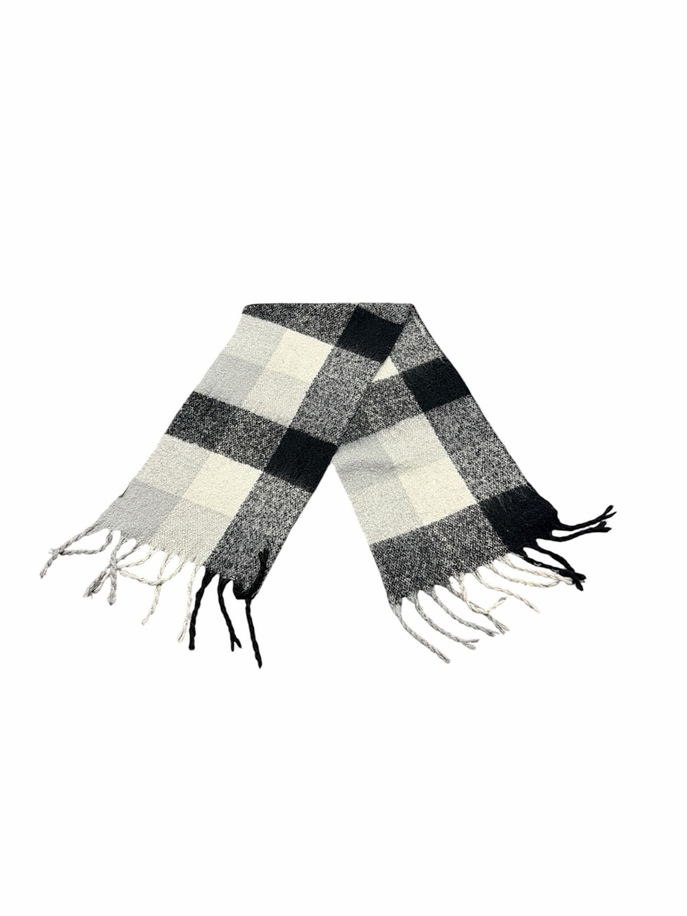 Boutique black and white plaid scarf